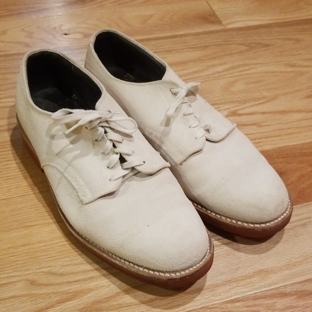 White Nubuck Hanover Suede Leather Shoes 8D/B